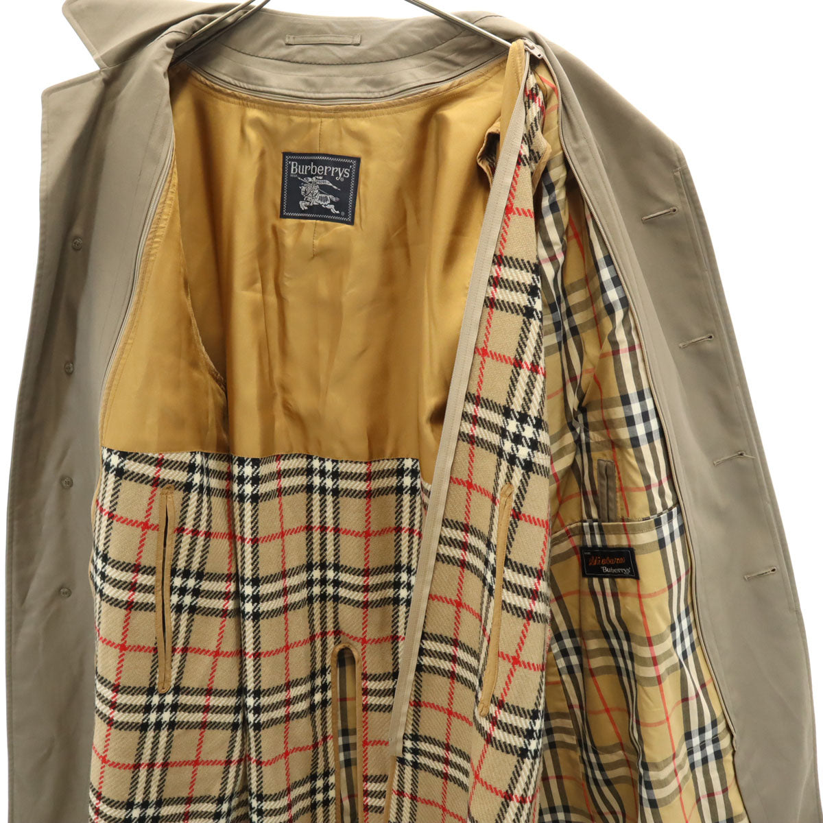 Burberrys バーバリーズ 90s オールド ステンカラーコート 92-170 ベージュ系 ライナー付き レディース