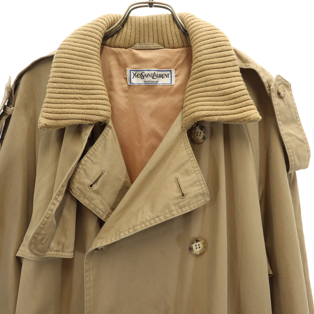 YVES SAINT LAURENT イヴサンローラン 80s ヴィンテージ トレンチコート 40 ベージュ メンズ