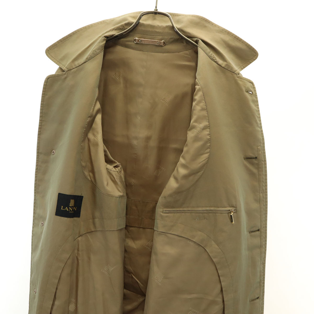 LANVIN ランバン 80s ヴィンテージ ステンカラーコート R48-45 ベージュ メンズ
