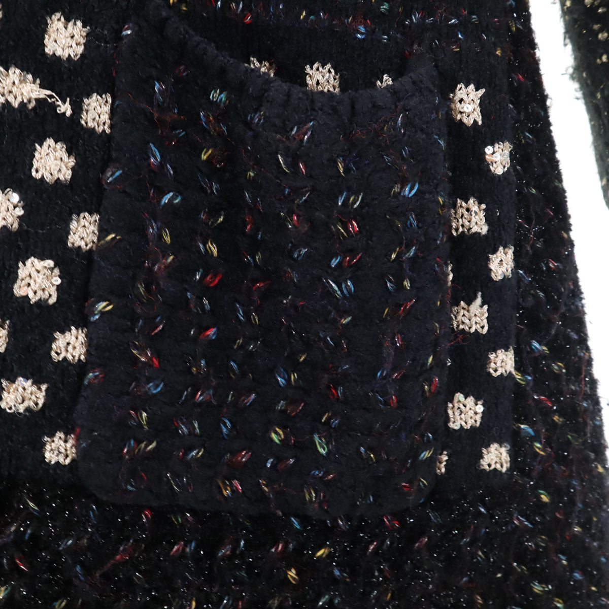 Desigual デシグアル 長袖 ラメ ロング ニットカーディガン S ブラック系 レディース