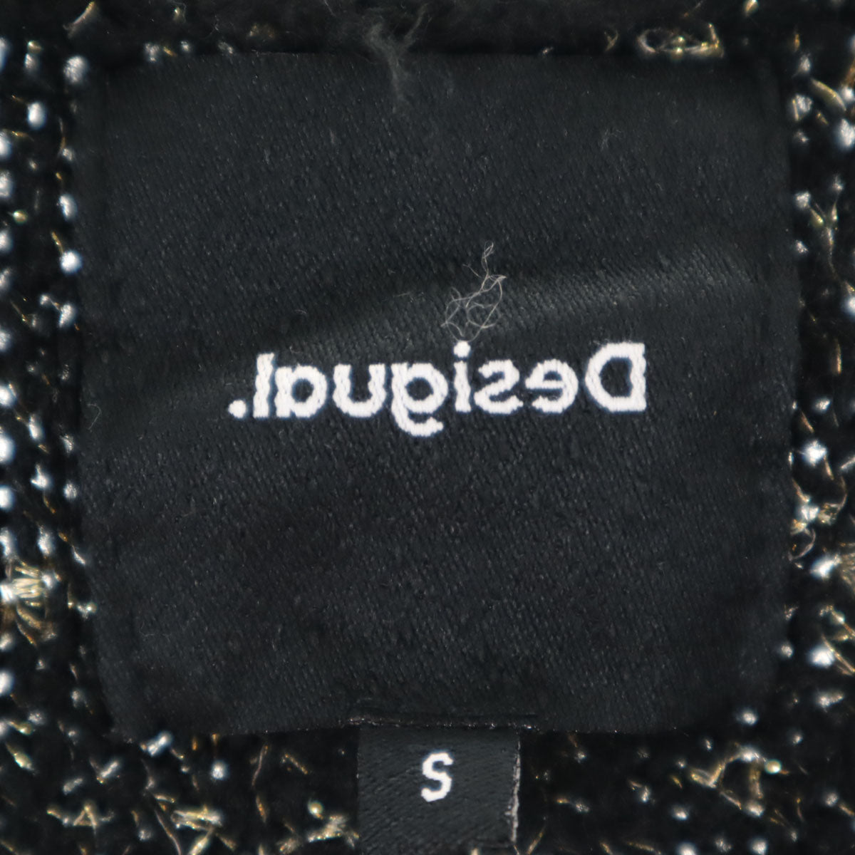 Desigual デシグアル 長袖 ラメ ロング ニットカーディガン S ブラック系 レディース