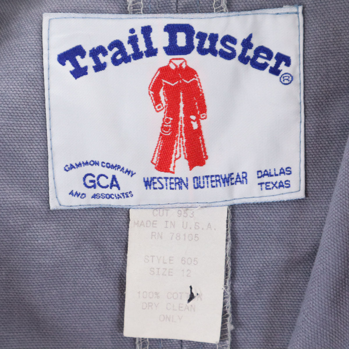 Trail Duster トレイルダスター 90s USA製 オールド ダスター コート 12 ネイビー系 メンズ
