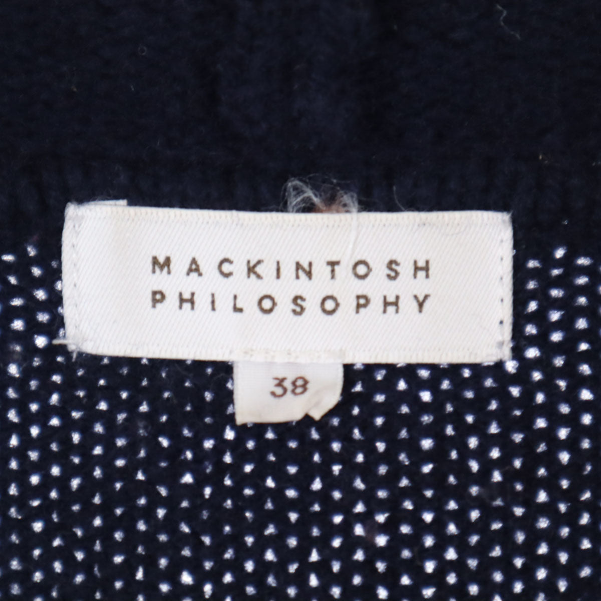 MACKINTOSH PHILOSOPHY マッキントッシュフィロソフィー ウール 長袖 ロング ニットカーディガン 38 ネイビー レディース