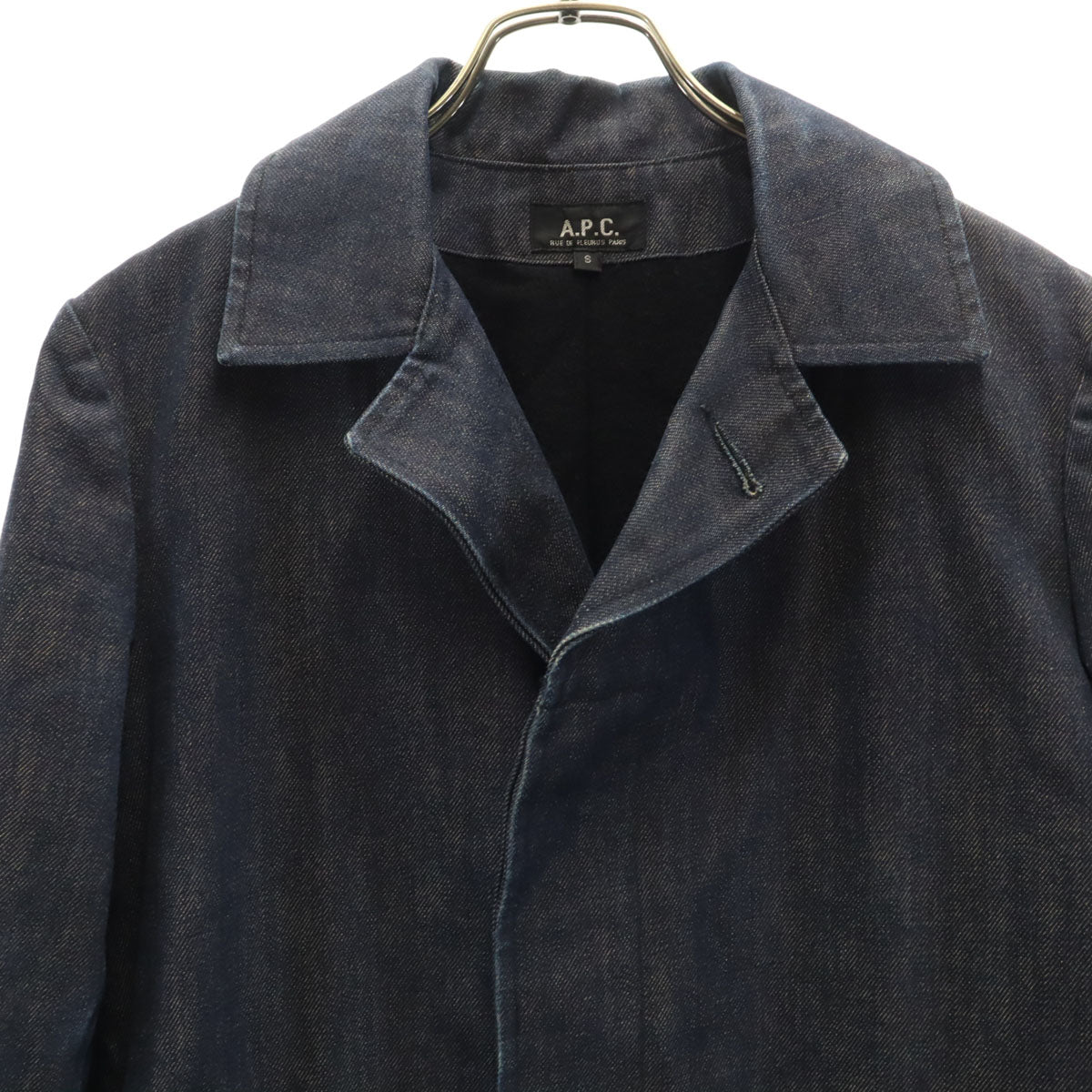 A.P.C. アーペーセー 日本製 ロング デニムコート S インディゴ 裏ウール レディース
