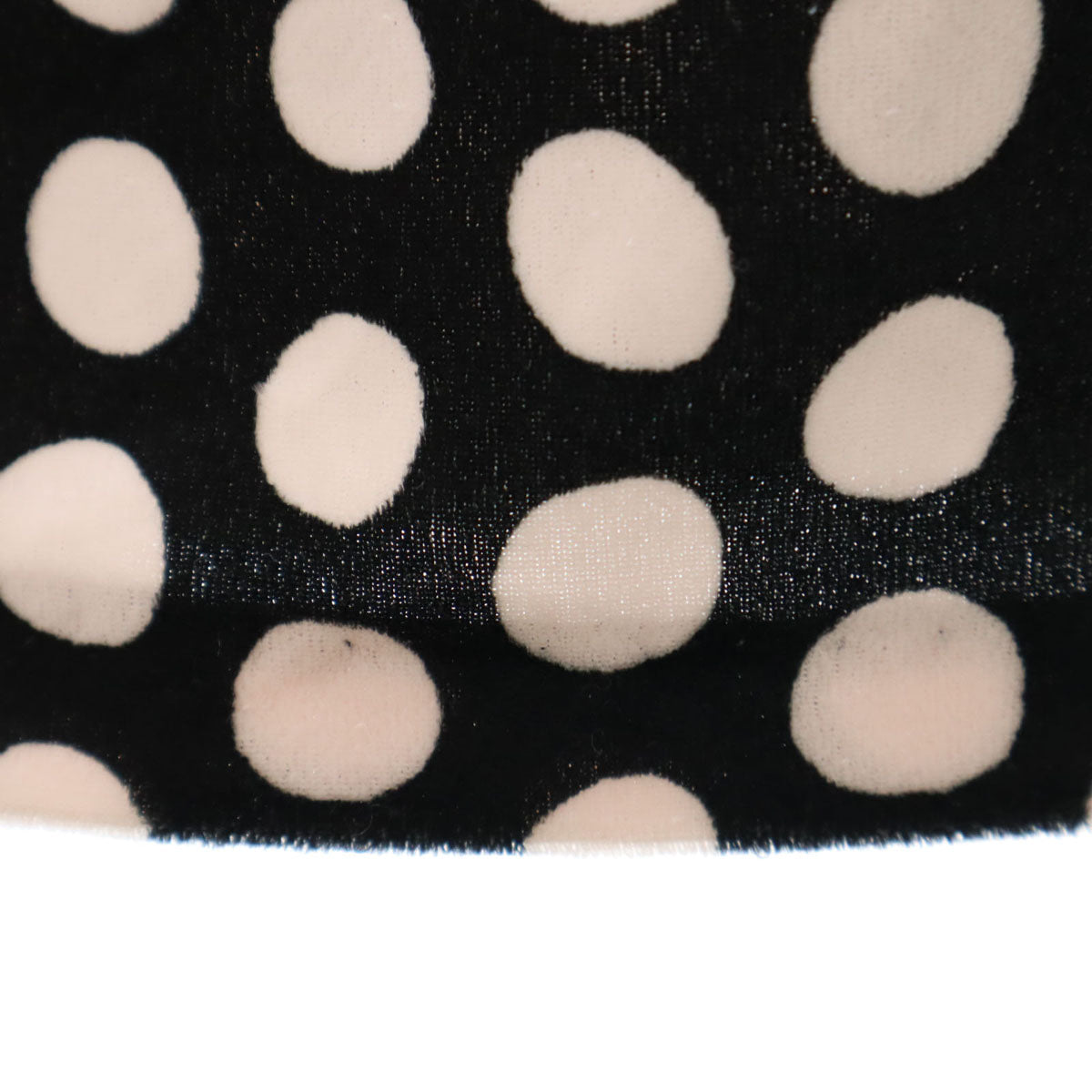 ANAYI アナイ 日本製 ドット柄 長袖 ベロア調 ワンピース 38 ブラック系 水玉 レディース