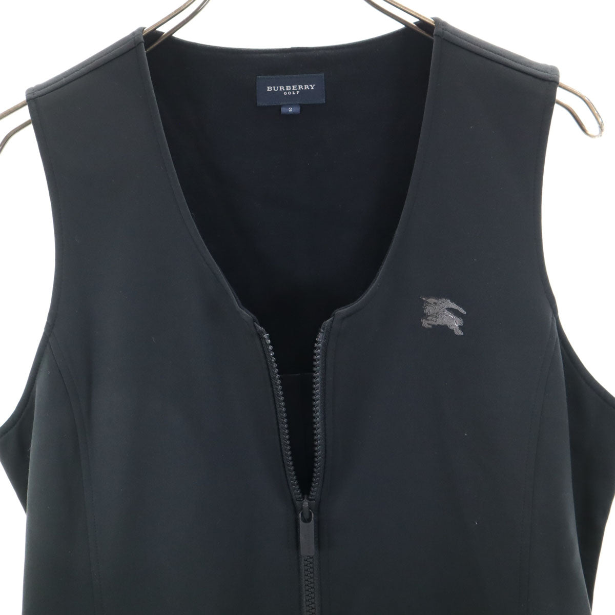 BURBERRY GOLF バーバリーゴルフ 日本製 ゴルフ ノースリーブ ミニワンピース 2 ブラック 三陽商会 レディース