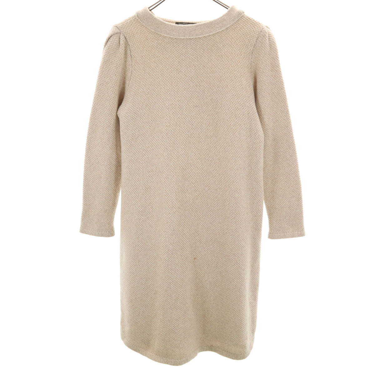 Mackintosh マッキントッシュ 日本製 カシミヤブレンド 長袖 ニット ワンピース 40 ベージュ レディース