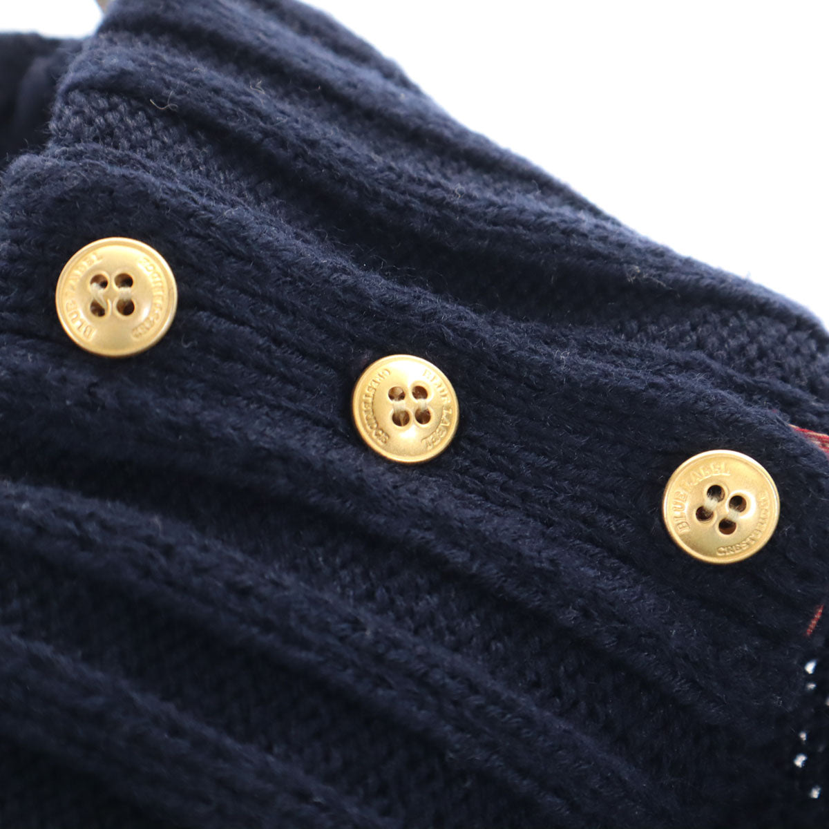 BLUE LABEL CRESTBRIDGE ブルーレーベルクレストブリッジ ウールブレンド 長袖 タートルネック ニット ワンピース 38 ネイビー 三陽商会 レディース