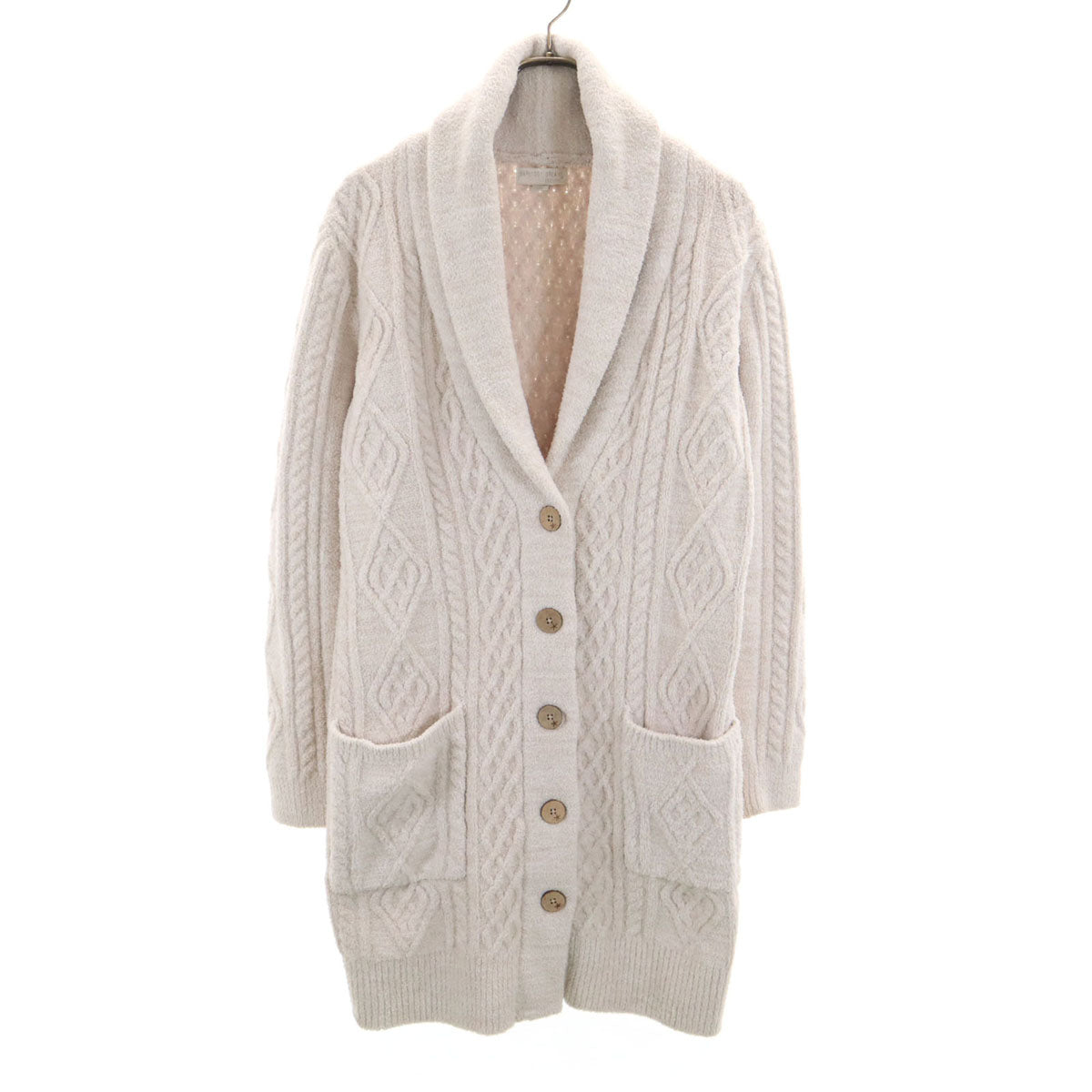 BAREFOOT DREAMS ベアフットドリームズ 長袖 ショールカラー カーディガン S アイボリー系 ふわもこ レディース