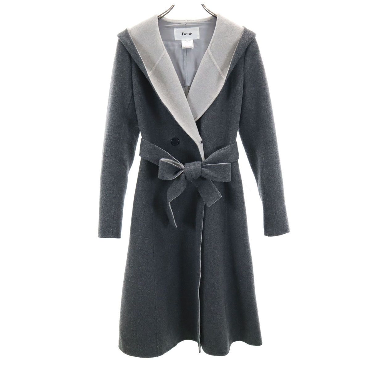 Rene ルネ 日本製 フーディー コート 34 グレー レディース