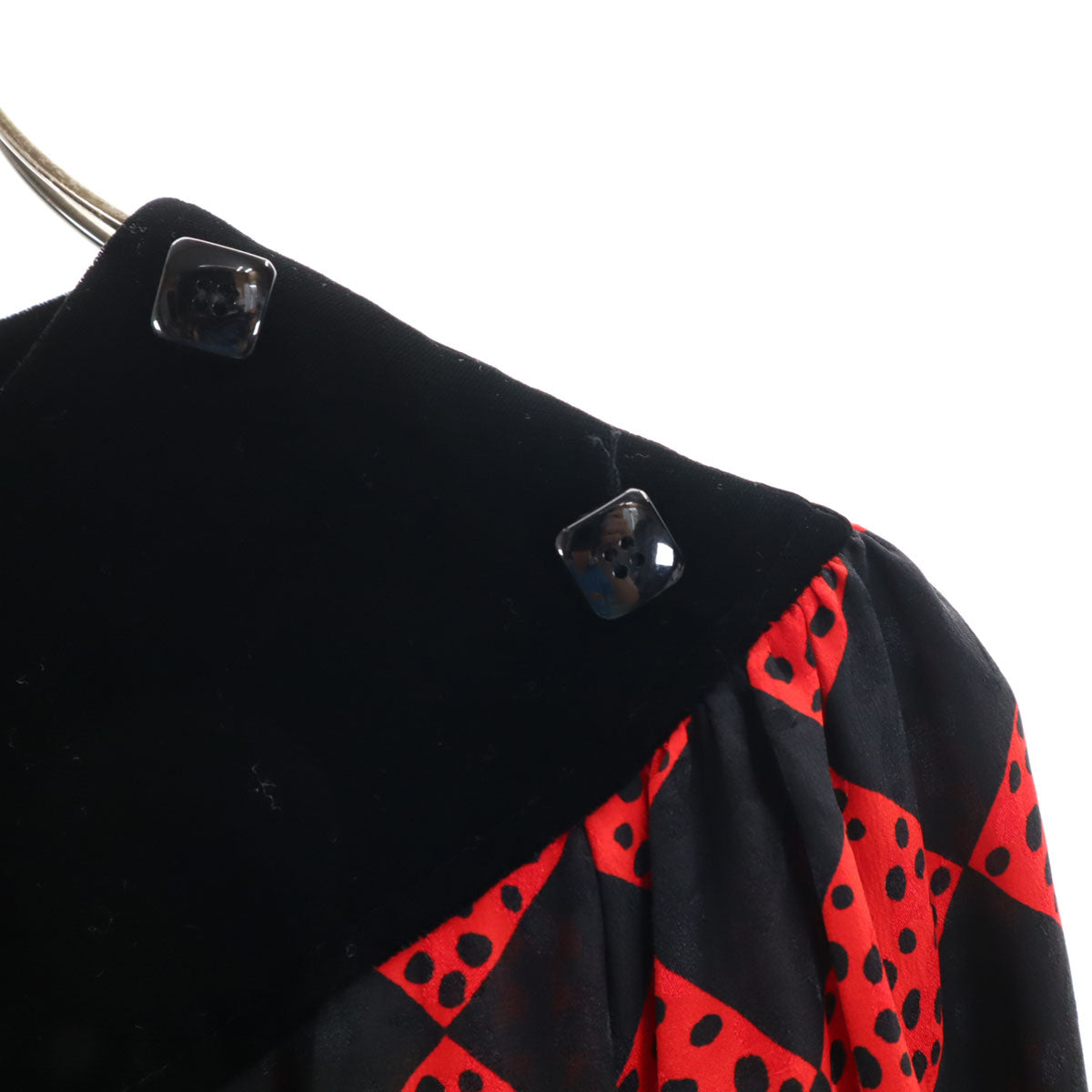 GIVENCHY ジバンシィ 90s 日本製 シルク オールド 総柄 長袖 ワンピース 8 ブラック レディース