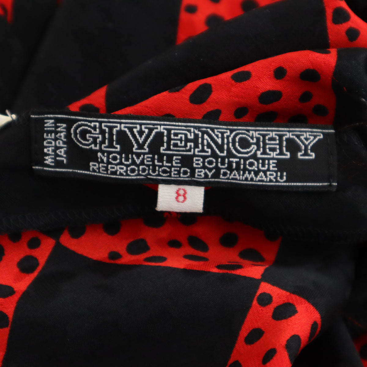 GIVENCHY ジバンシィ 90s 日本製 シルク オールド 総柄 長袖 ワンピース 8 ブラック レディース