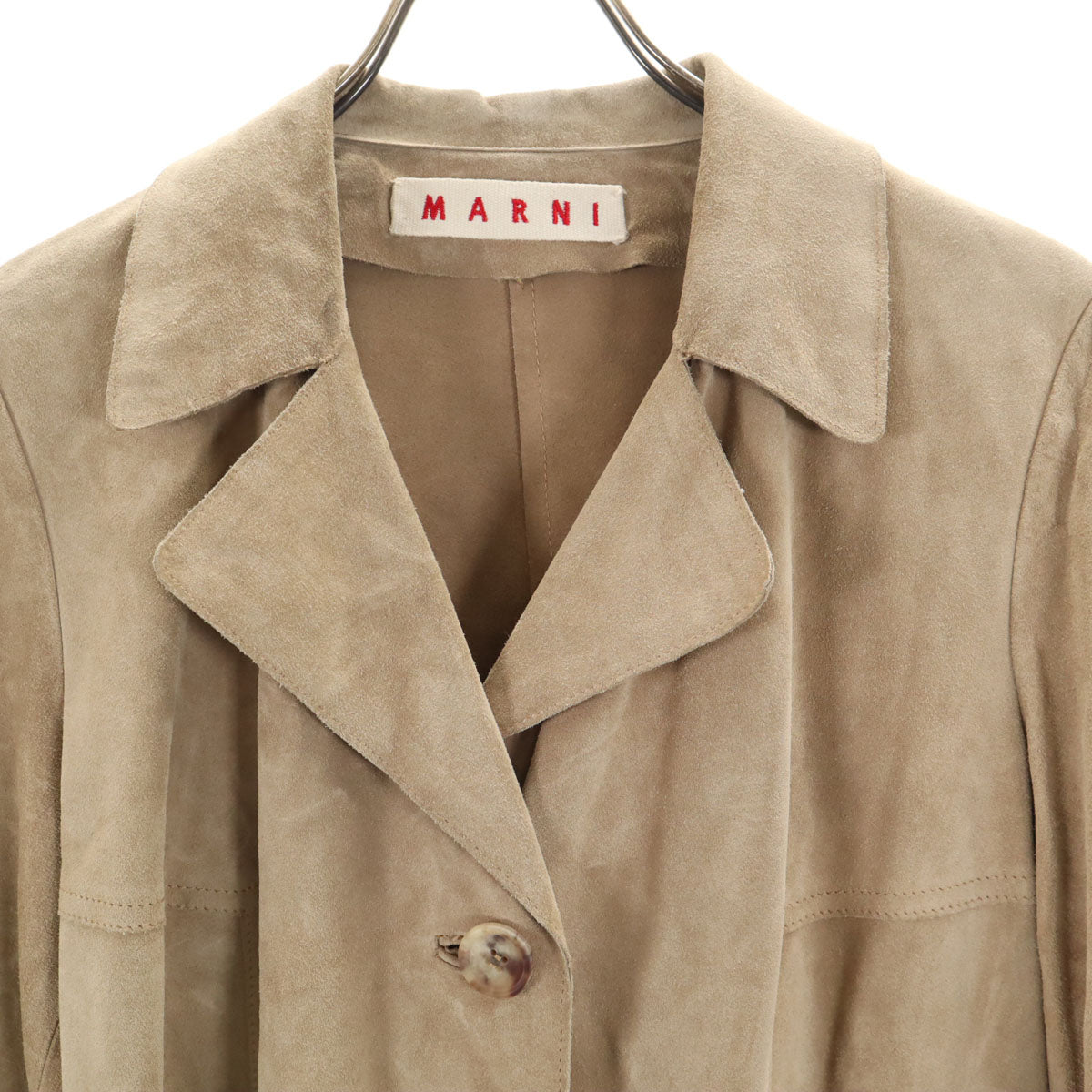 MARNI マルニ イタリア製 レザーコート 40 ベージュ レディース