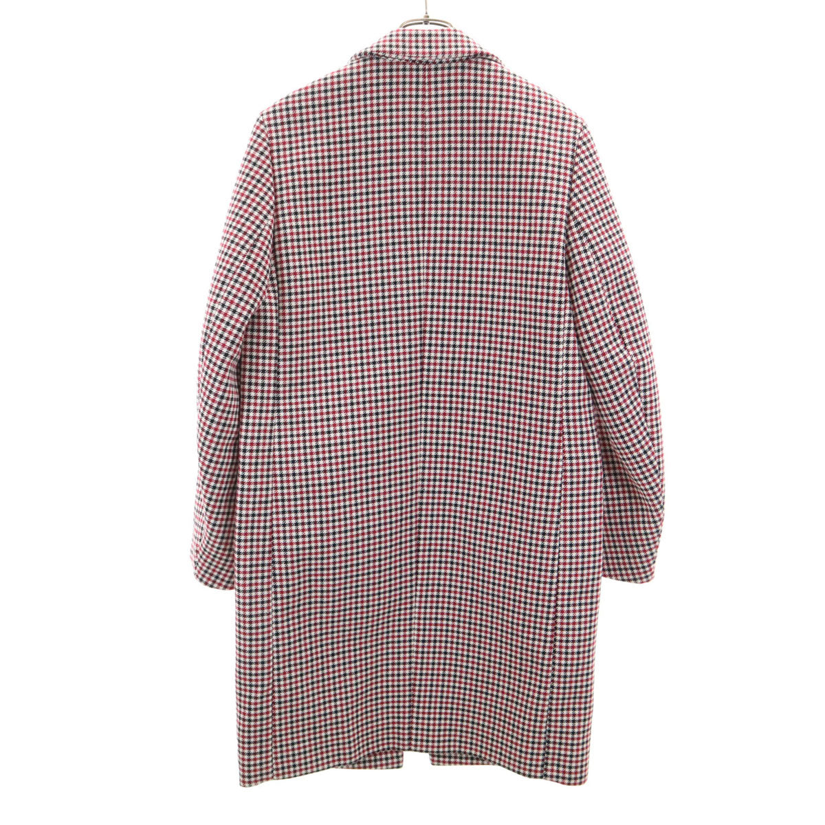 BOSS HUGO BOSS ボスヒューゴボス チェック柄 ロングコート 38 レッド系 レディース