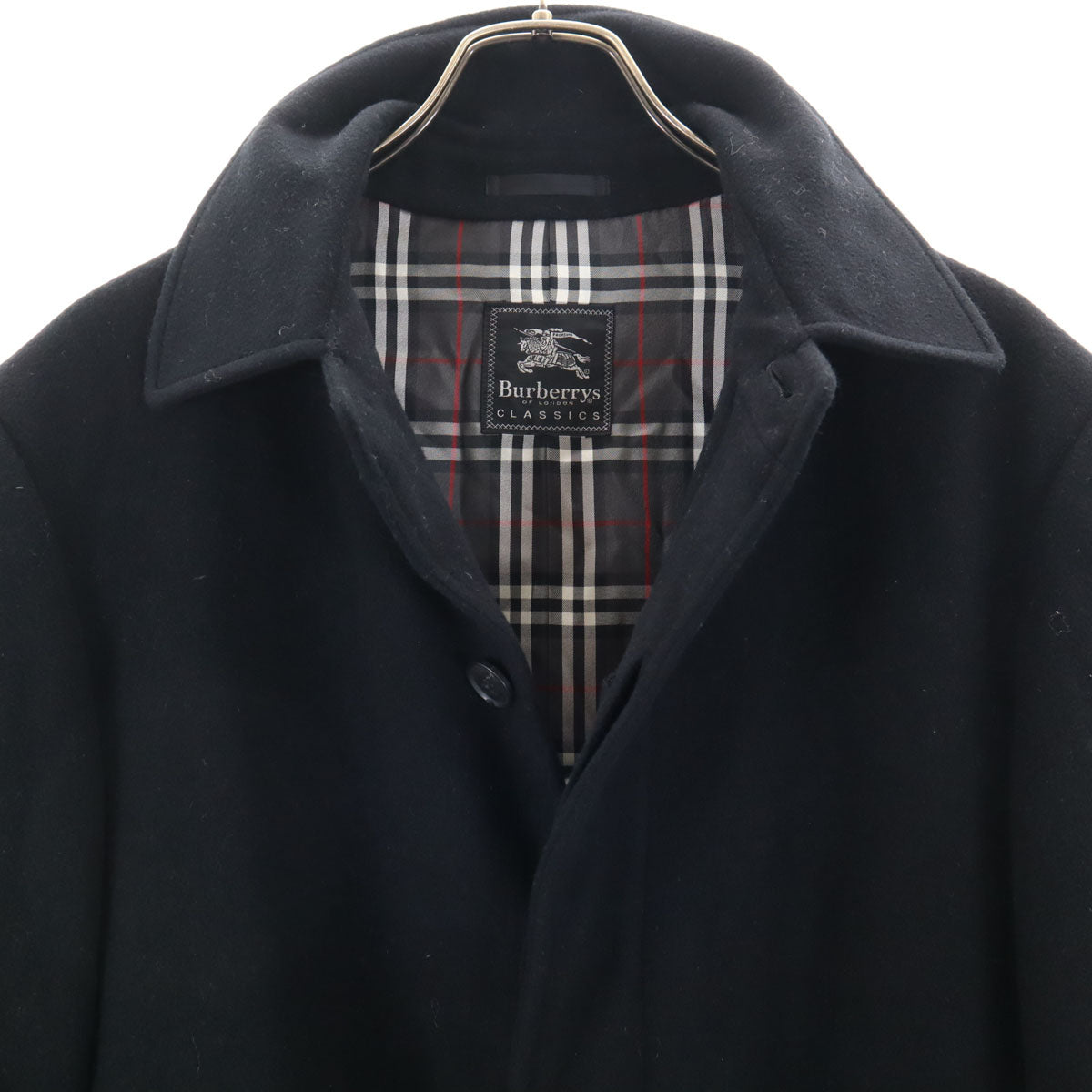 Burberrys バーバリーズ 90s CLASSICS 日本製 ウールブレンド オールド ロングコート M ブラック系 三陽商会 メンズ