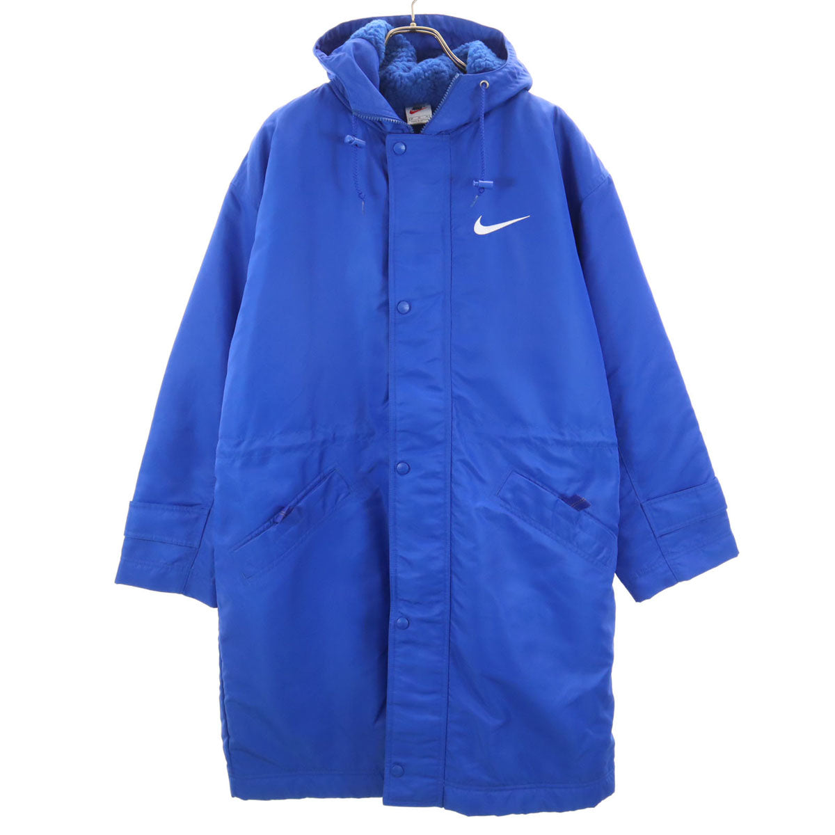 NIKE ナイキ 90s 00s ナイロン オールド ベンチコート M ブルー系 裏ボア メンズ