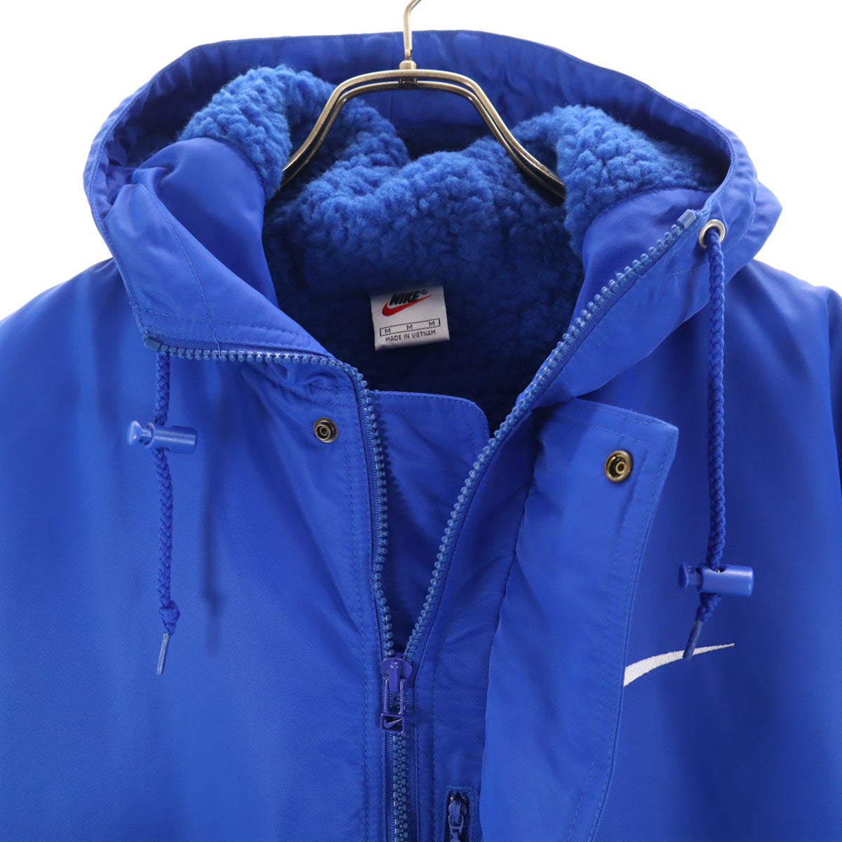 NIKE ナイキ 90s 00s ナイロン オールド ベンチコート M ブルー系 裏ボア メンズ