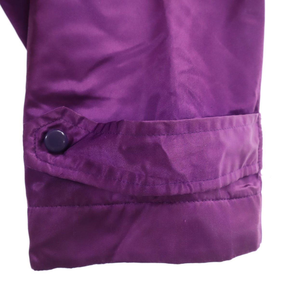 adidas アディダス 80s トレフォイルロゴ デサント製 ヴィンテージ バックプリント ベンチコート M パープル系 裏ボア メンズ