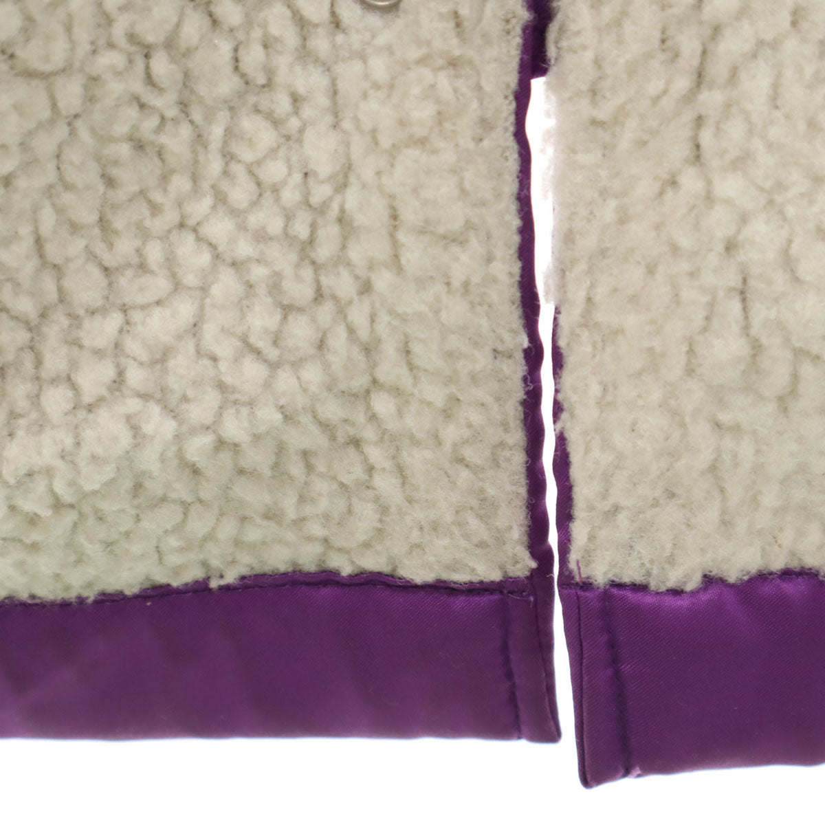 adidas アディダス 80s トレフォイルロゴ デサント製 ヴィンテージ バックプリント ベンチコート M パープル系 裏ボア メンズ