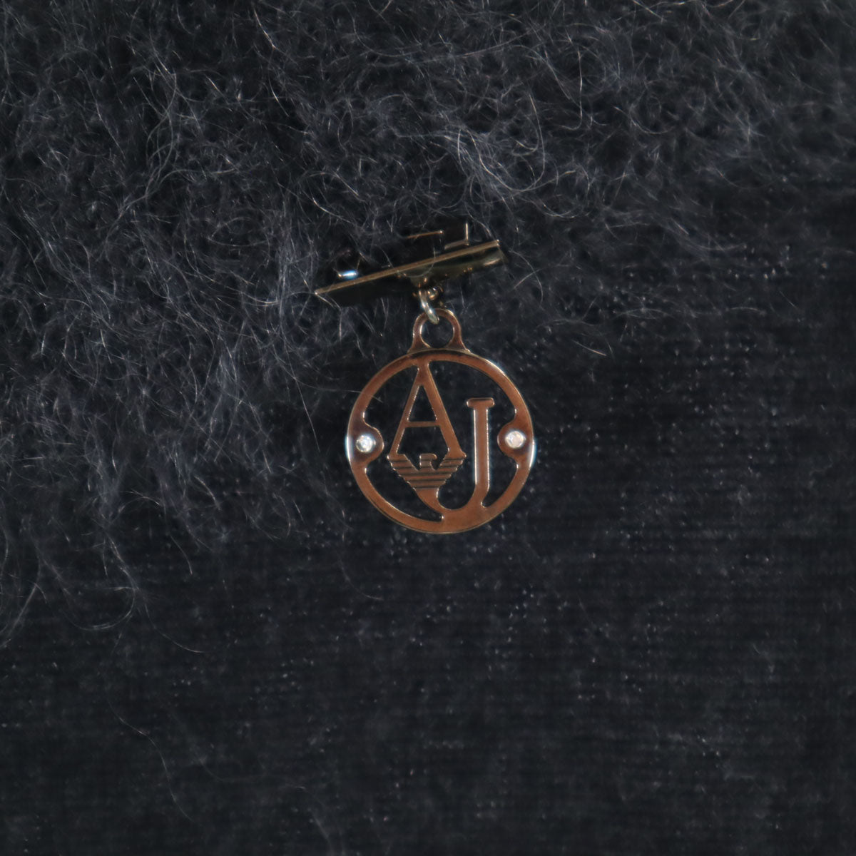 美品 ARMANI JEANS アルマーニジーンズ 長袖 ニット ワンピース M チャコールグレー レディース