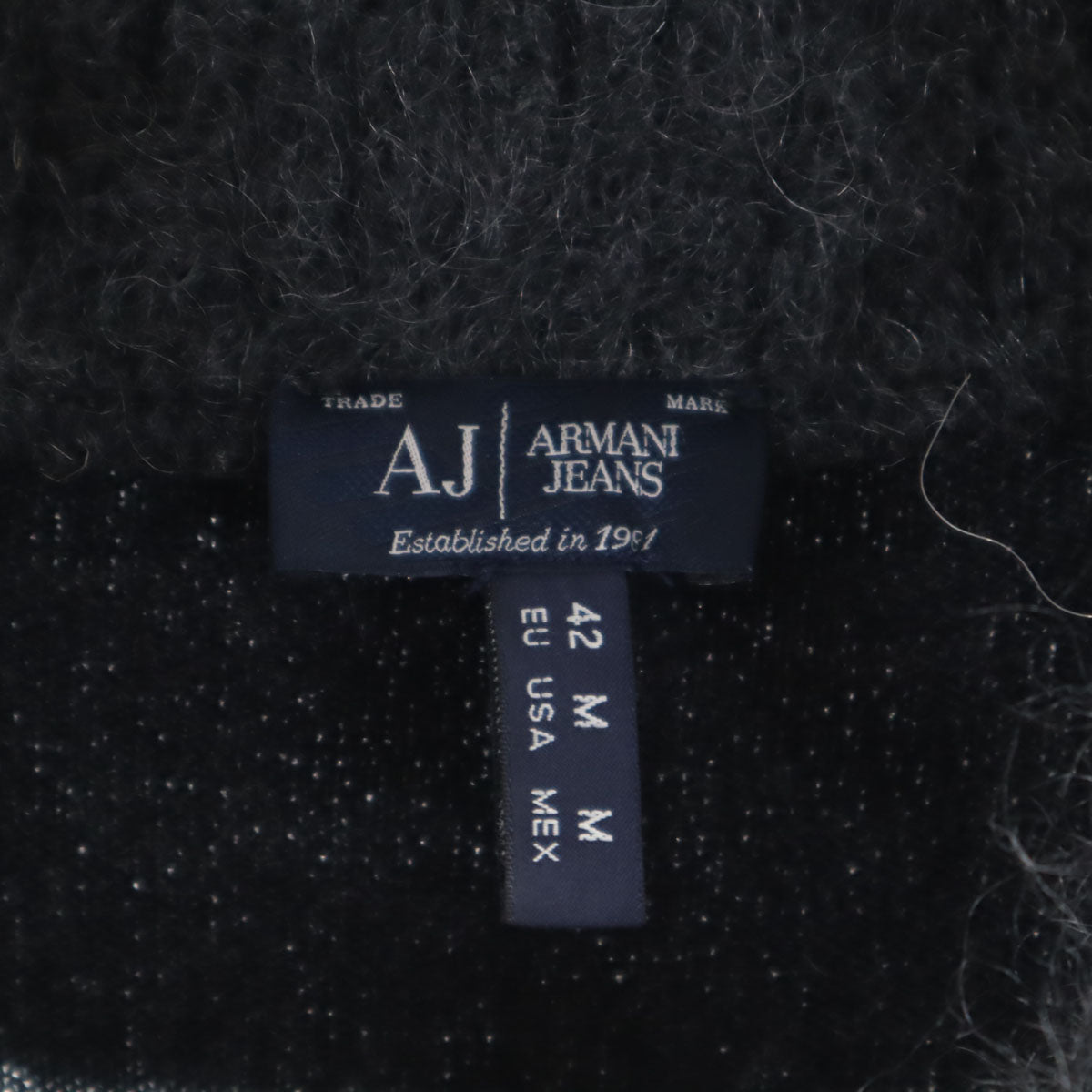 美品 ARMANI JEANS アルマーニジーンズ 長袖 ニット ワンピース M チャコールグレー レディース