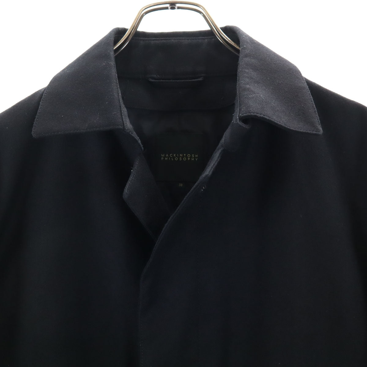 MACKINTOSH PHILOSOPHY マッキントッシュフィロソフィー ステンカラーコート 38 ブラック メンズ