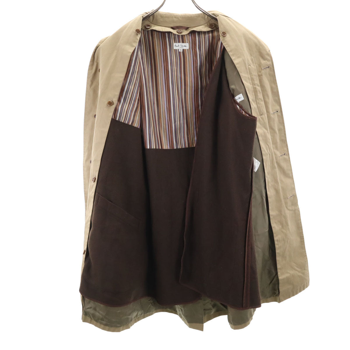 Paul Smith LONDON ポールスミスロンドン 日本製 ステンカラーコート XL ベージュ ライナー付き メンズ