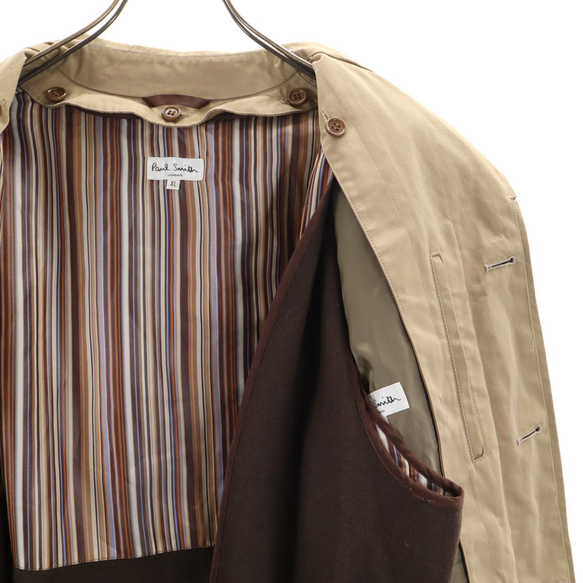 Paul Smith LONDON ポールスミスロンドン 日本製 ステンカラーコート XL ベージュ ライナー付き メンズ