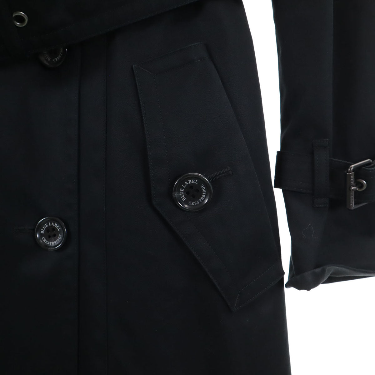 BLUE LABEL CRESTBRIDGE ブルーレーベルクレストブリッジ トレンチコート 40 ブラック ライナー付き レディース