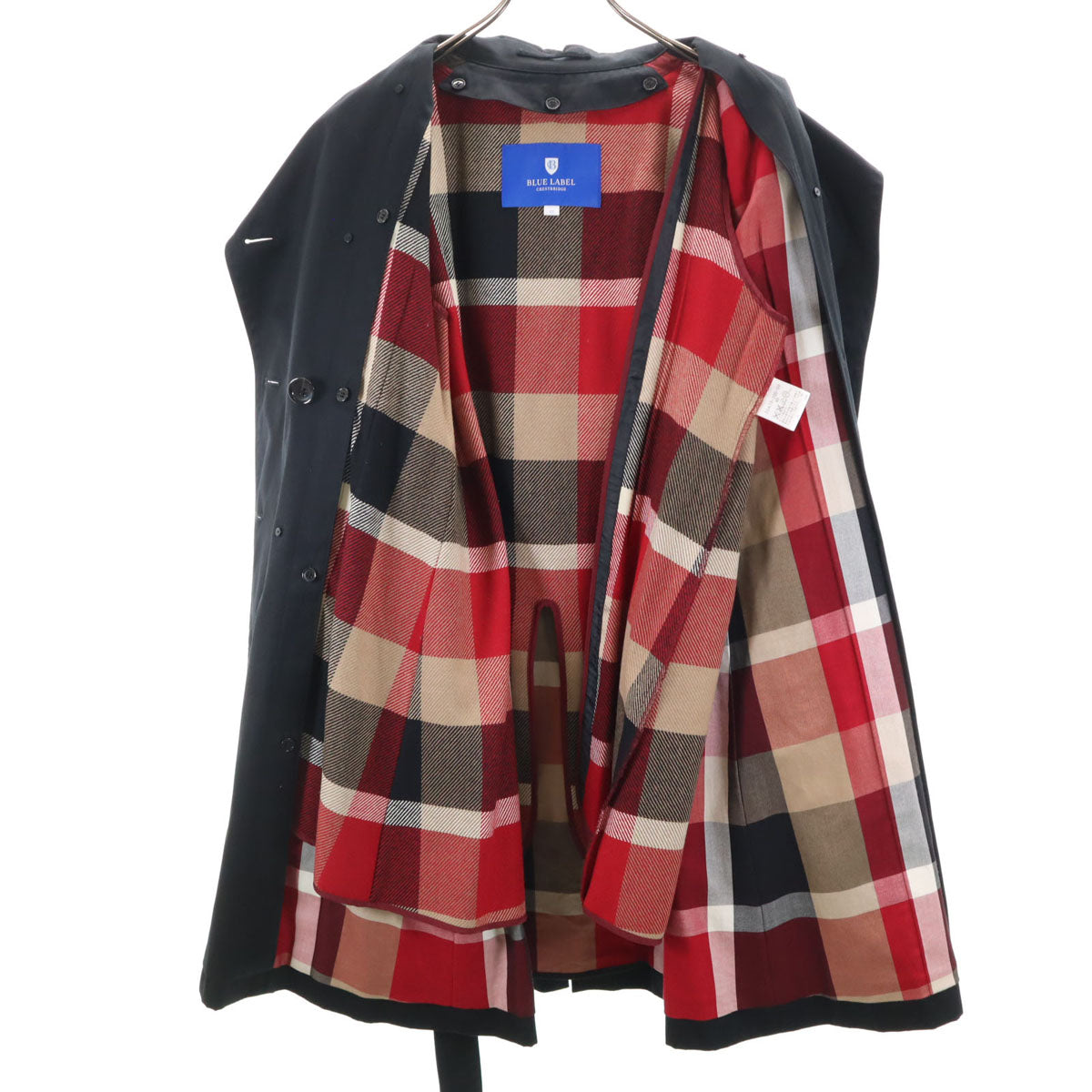 BLUE LABEL CRESTBRIDGE ブルーレーベルクレストブリッジ トレンチコート 40 ブラック ライナー付き レディース