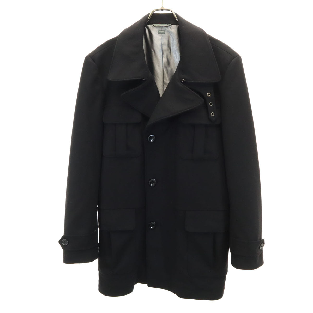 ARMANI EXCHANGE アルマーニエクスチェンジ ウールブレンド トレンチ ジャケット L ブラック メンズ