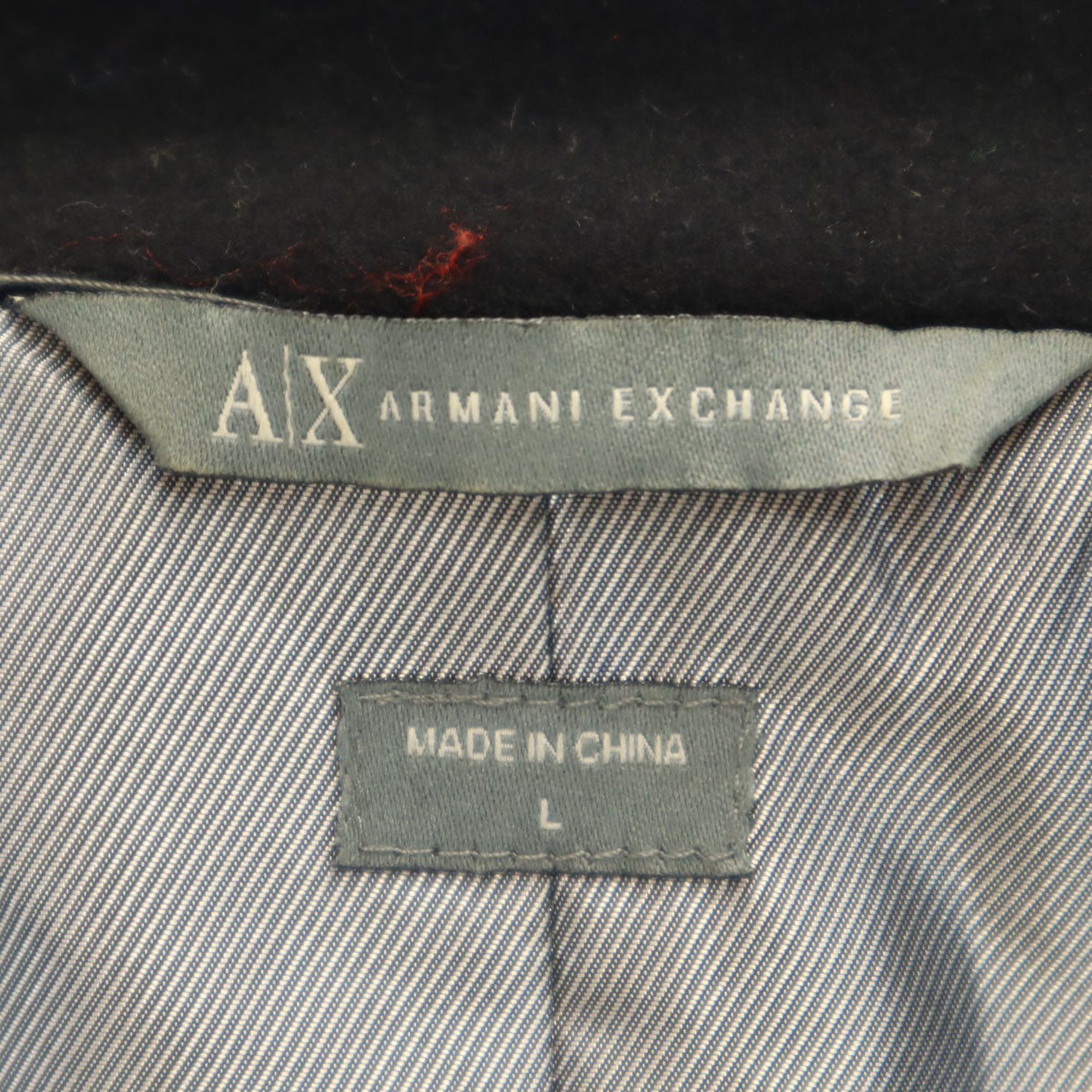 ARMANI EXCHANGE アルマーニエクスチェンジ ウールブレンド トレンチ ジャケット L ブラック メンズ