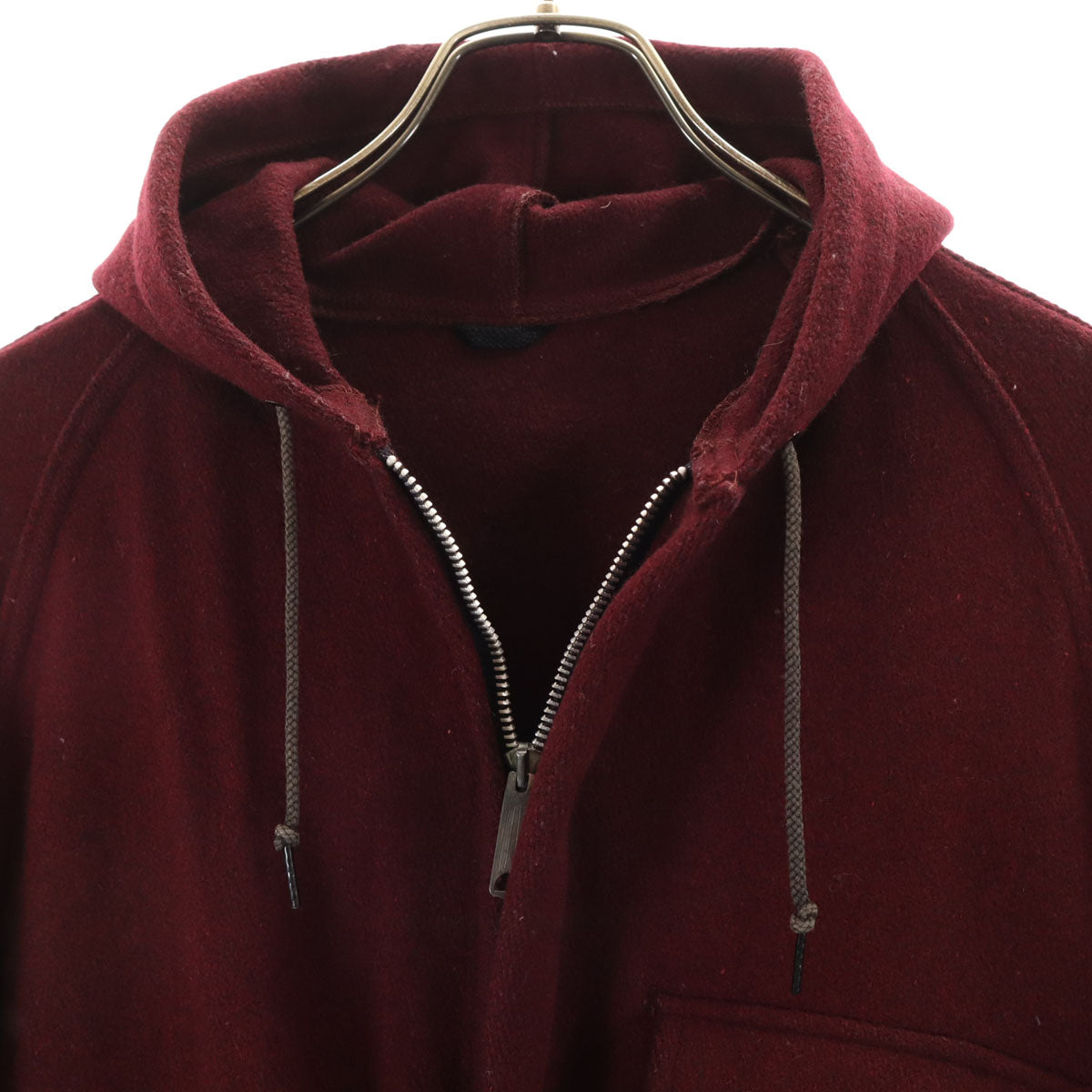 70s ヴィンテージ フーデッド コート 18 ボルドー TALONジップ レディース