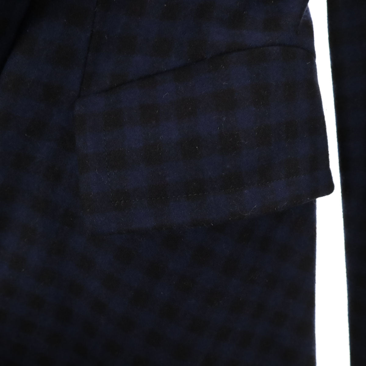 Vivienne Westwood ヴィヴィアンウエストウッド イタリア製 チェック柄 アシメ ウールコート 38 ネイビー レディース