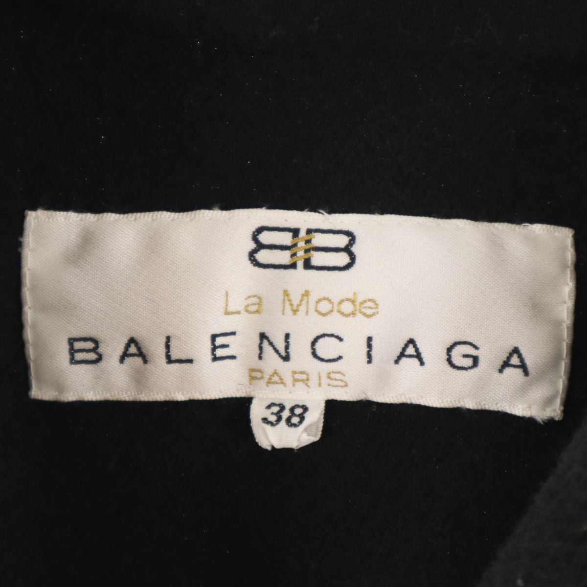 La Mode BALENCIAGA ラモード バレンシアガ 90s 日本製 オールド ロング ポンチョ 38 ブラック ケープコート レディース