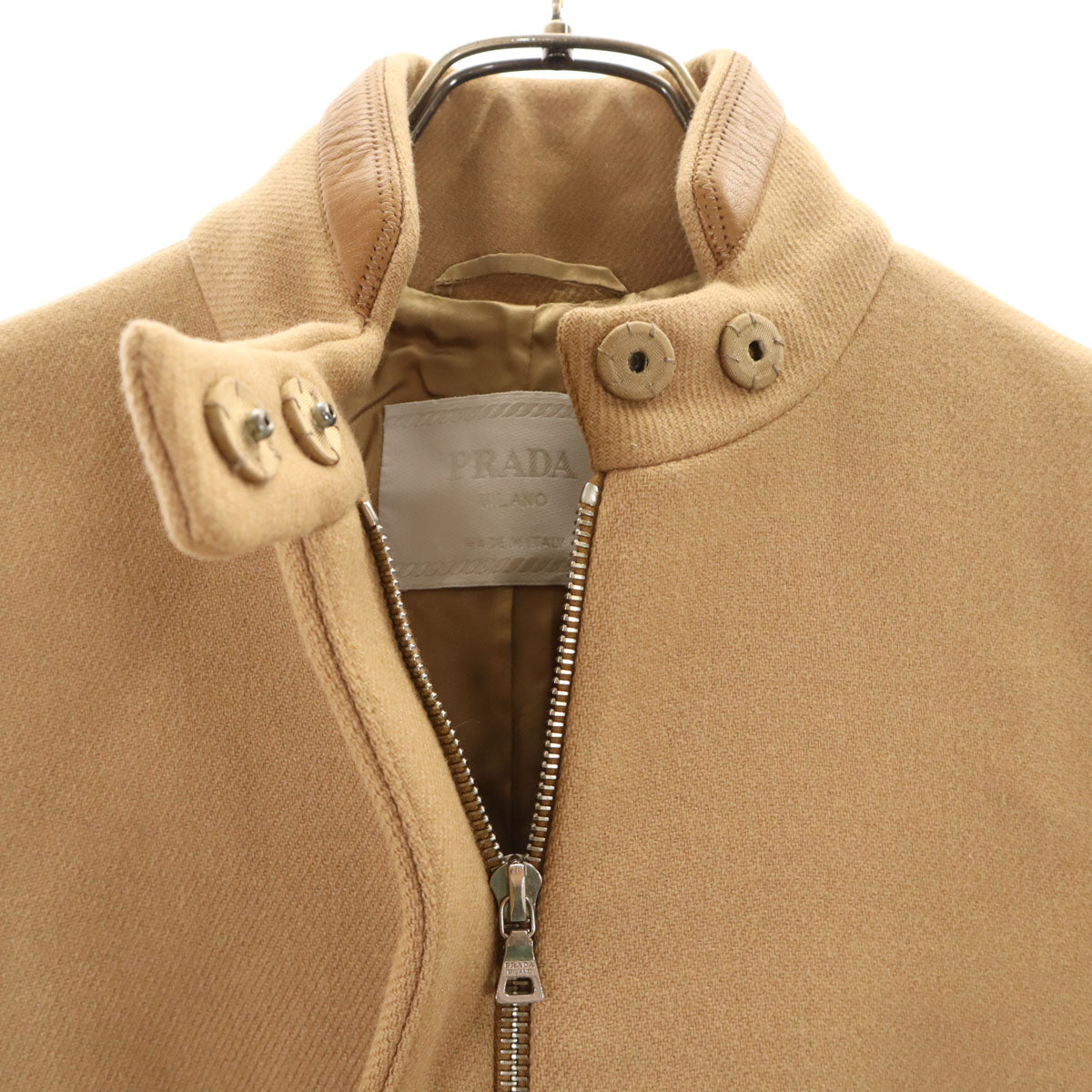 PRADA プラダ イタリア製 ウールコート 38 ベージュ レディース