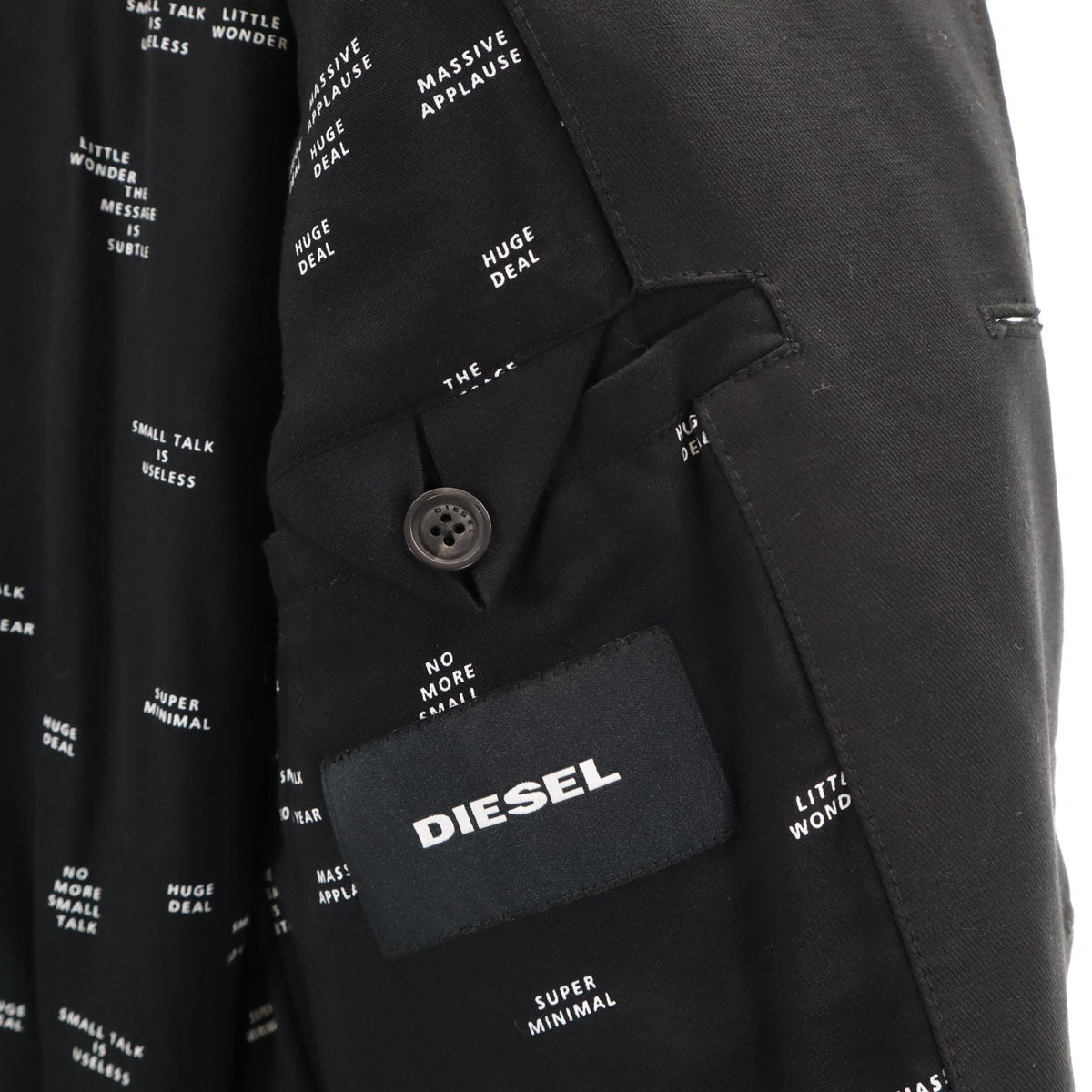 美品 DIESEL ディーゼル チェスターコート 46 ブラック メンズ