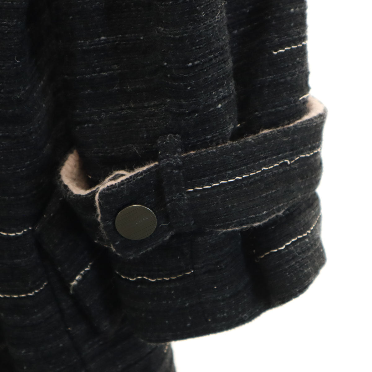 CHANEL シャネル フランス製 レイヤード ロングコート 40 チャコールブラック レディース