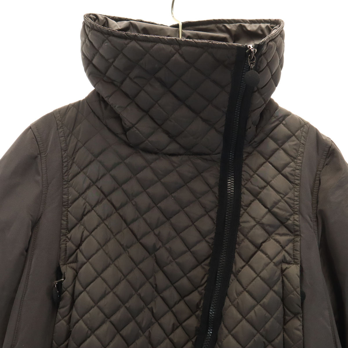 MONCLER モンクレール ハンガリー製 SASLONG ダウンコート 0 チャコールブラウン系 キルティング レディース