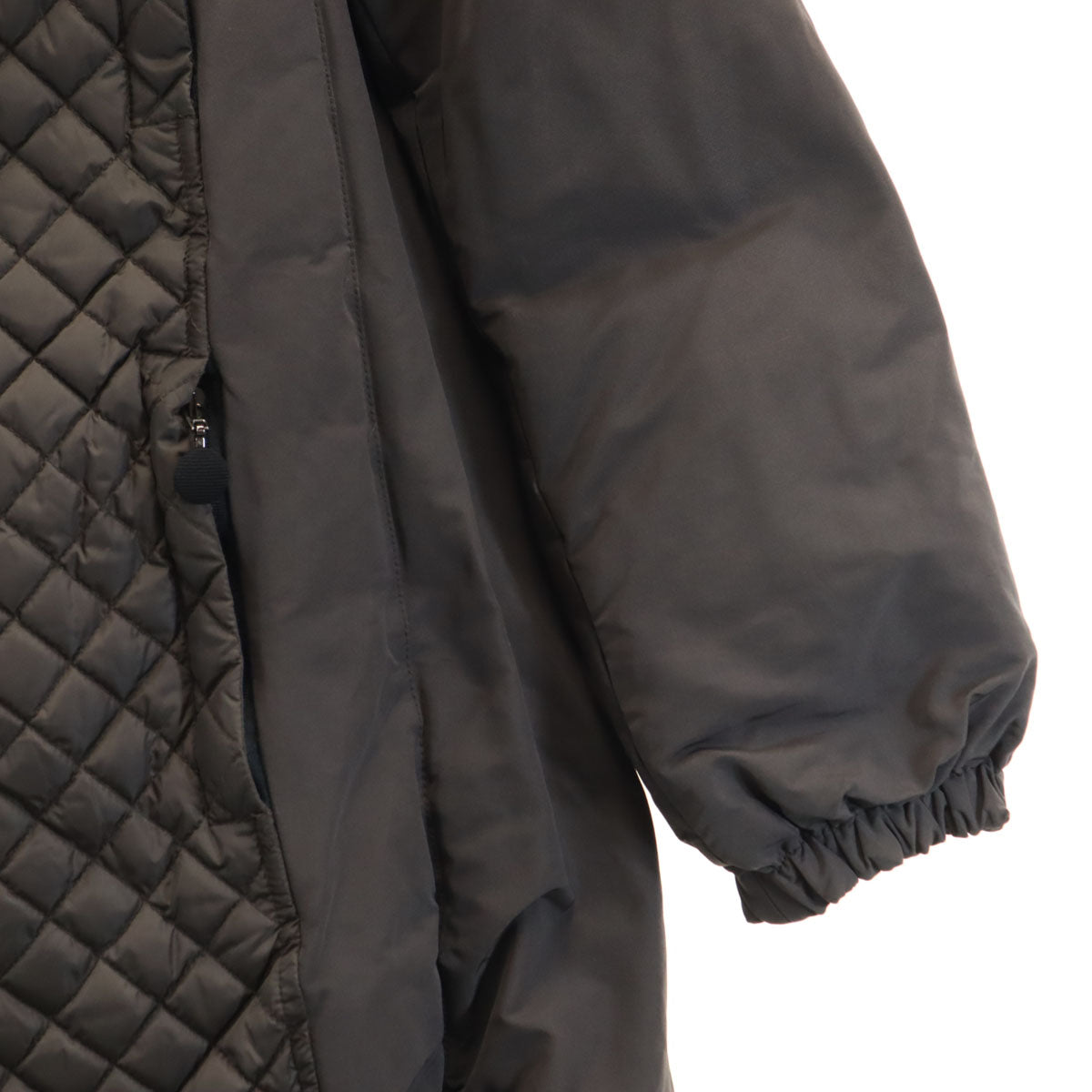 MONCLER モンクレール ハンガリー製 SASLONG ダウンコート 0 チャコールブラウン系 キルティング レディース