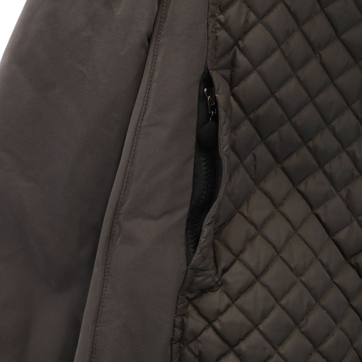 MONCLER モンクレール ハンガリー製 SASLONG ダウンコート 0 チャコールブラウン系 キルティング レディース