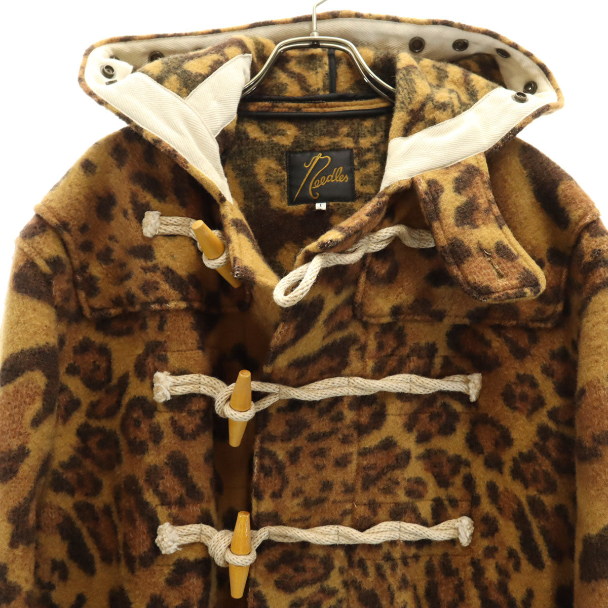 Needles ニードルズ 日本製 レオパード ダッフルコート 1 ブラウン ヒョウ柄 メンズ