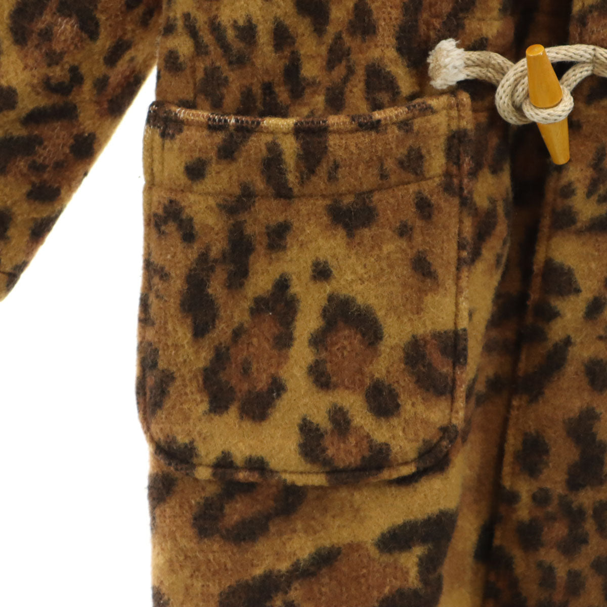 Needles ニードルズ 日本製 レオパード ダッフルコート 1 ブラウン ヒョウ柄 メンズ