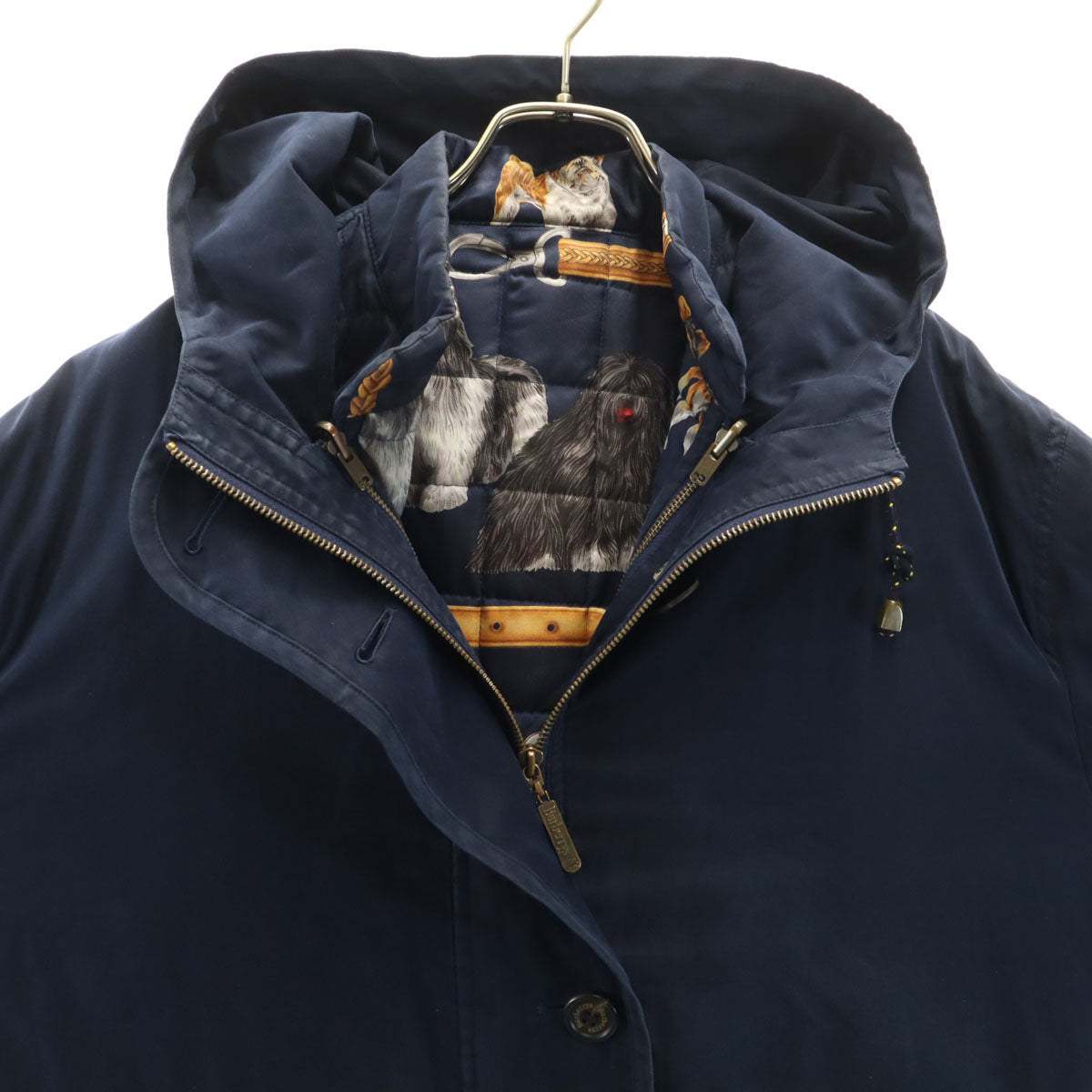 Burberrys バーバリーズ 90s オールド フーデット コート ネイビー ライナー付き 三陽商会 レディース