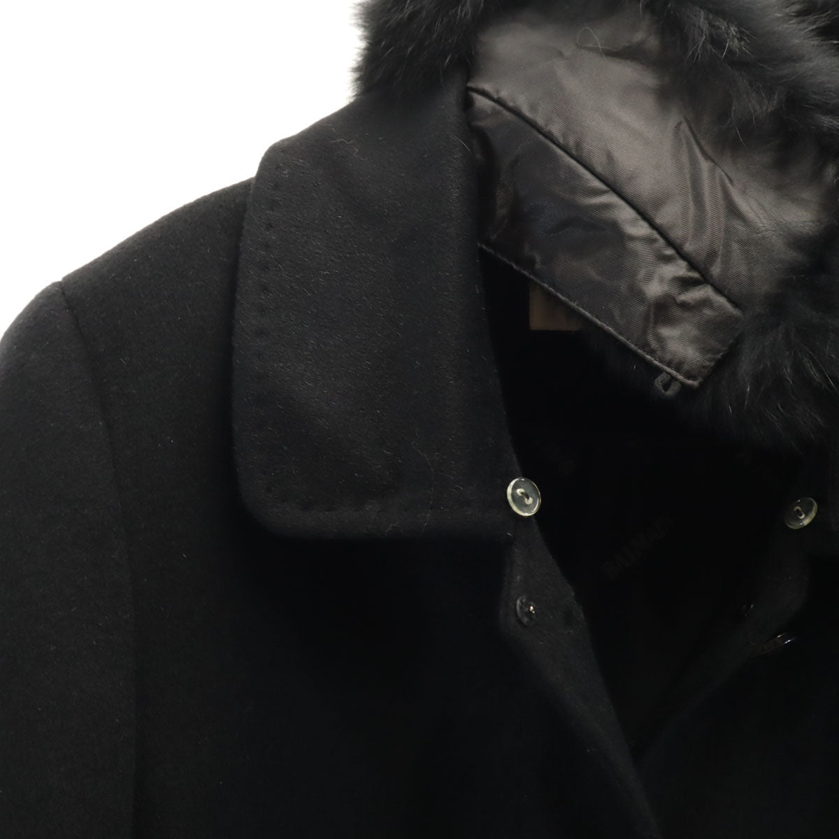 BALMAIN バルマン カシミヤ100% ロングコート 9 ブラック レディース