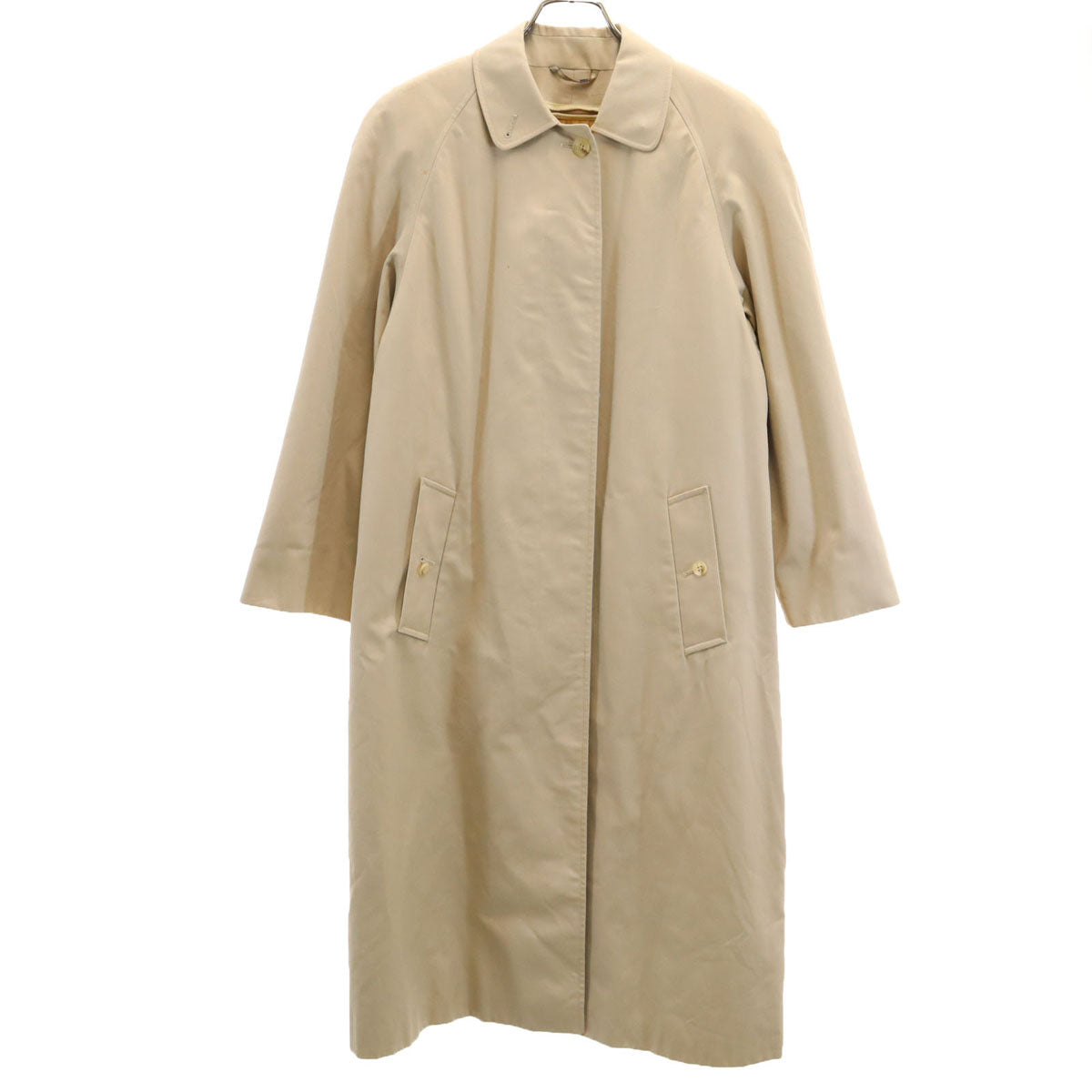 Aquascutum アクアスキュータム 70s 80s イングランド製 ヴィンテージ ステンカラーコート 1 ベージュ ライナー付き レディース