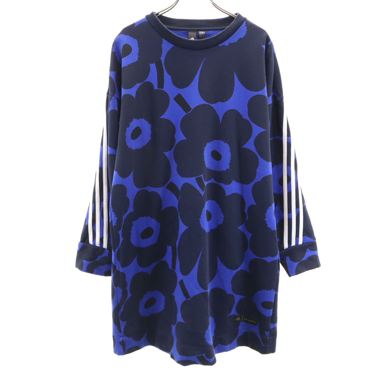 adidas アディダス マリメッコ Marimekko コラボ 花柄 長袖 ワンピース OT ブルー レディース