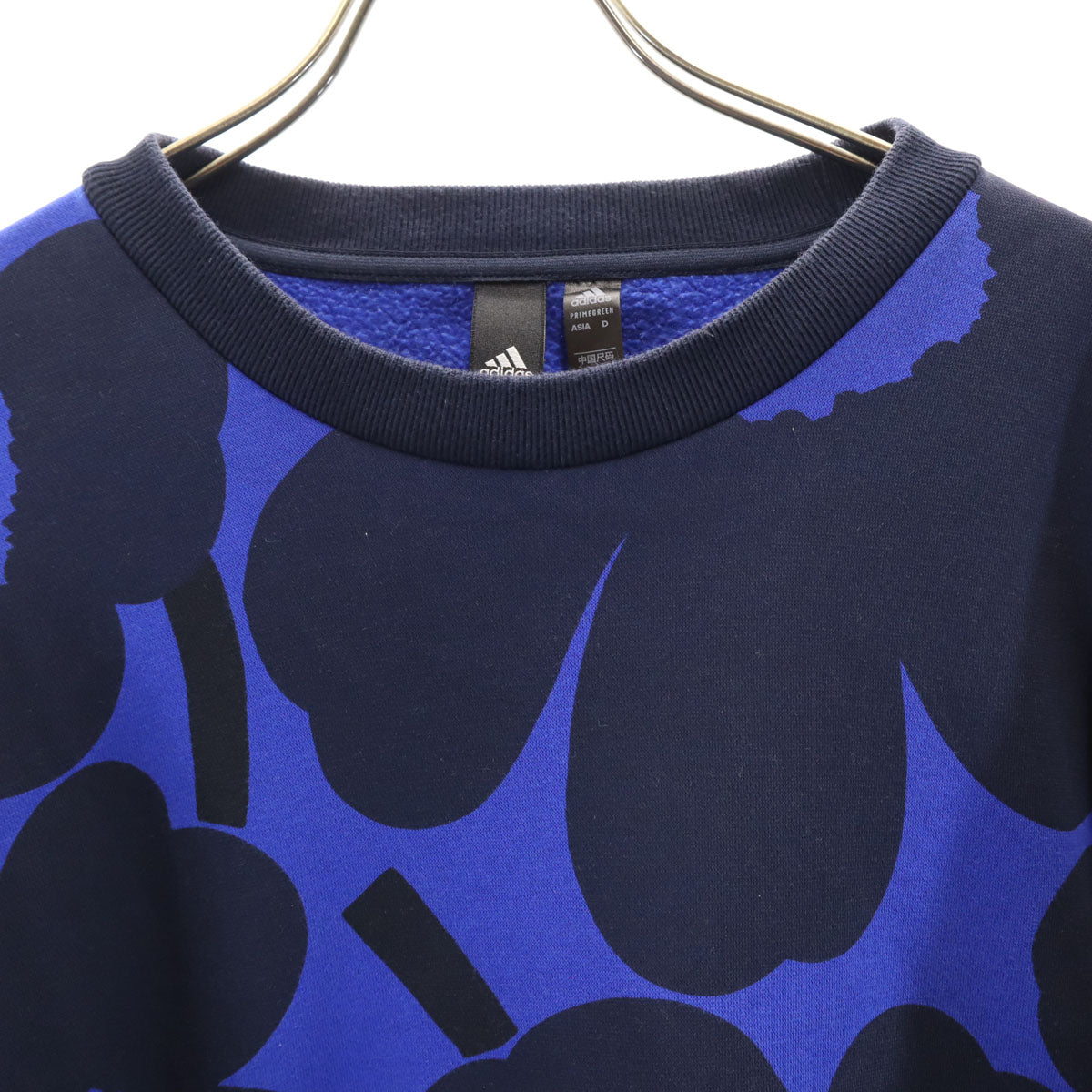 adidas アディダス マリメッコ Marimekko コラボ 花柄 長袖 ワンピース OT ブルー レディース