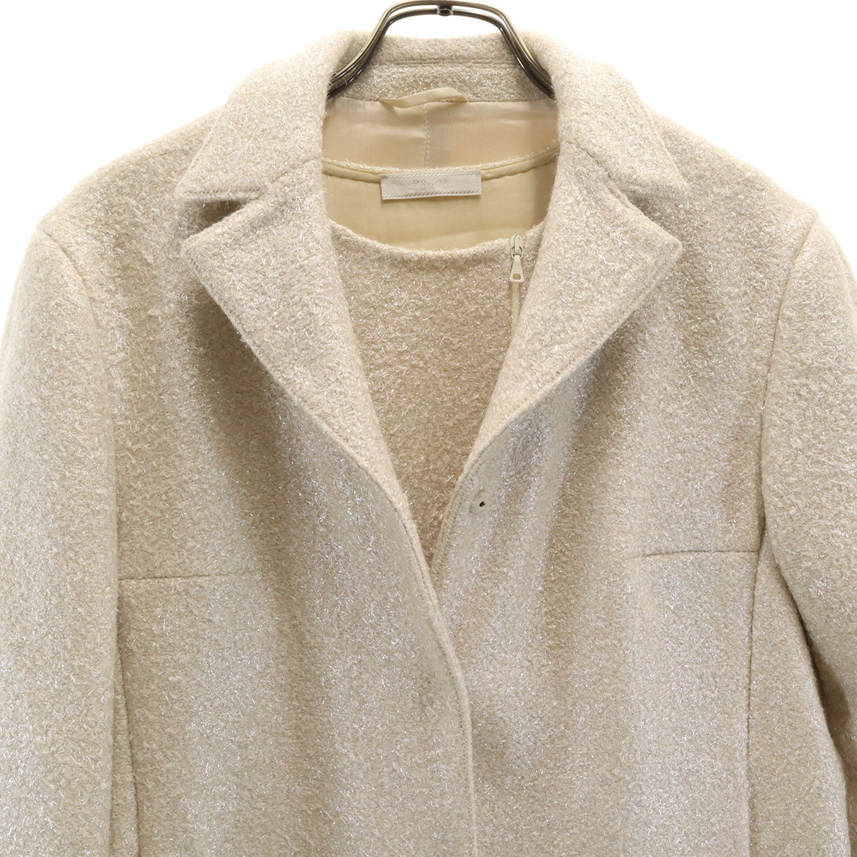 PRADA プラダ ノースリーブ ワンピース 42 アイボリー アンサンブル セット レディース