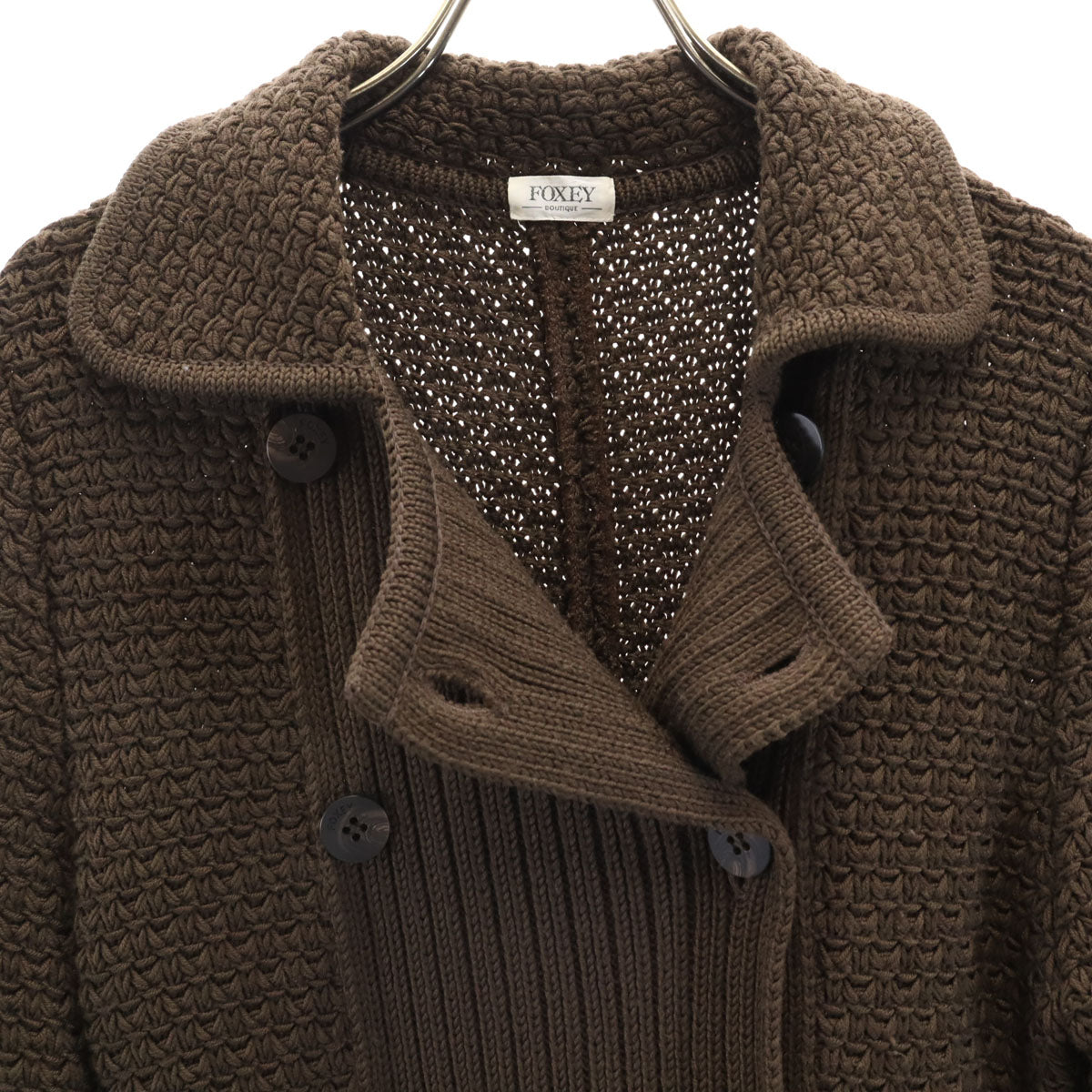 FOXEY BOUTIQUE フォクシー ブティック 日本製 ニット コート ブラウン レディース